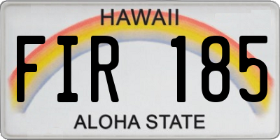 HI license plate FIR185