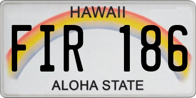 HI license plate FIR186