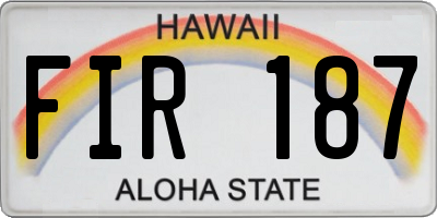HI license plate FIR187