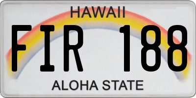 HI license plate FIR188