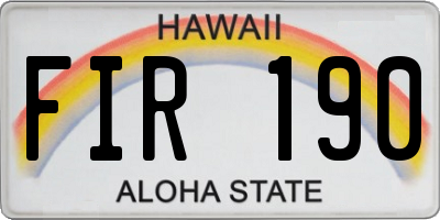 HI license plate FIR190