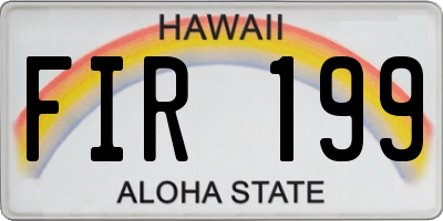HI license plate FIR199
