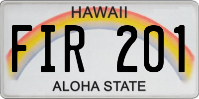 HI license plate FIR201