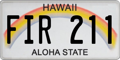 HI license plate FIR211