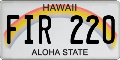 HI license plate FIR220