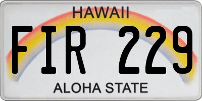 HI license plate FIR229