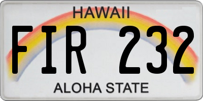 HI license plate FIR232