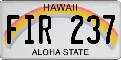 HI license plate FIR237