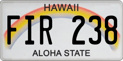 HI license plate FIR238