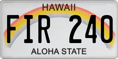 HI license plate FIR240