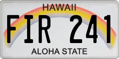 HI license plate FIR241
