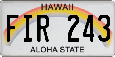 HI license plate FIR243