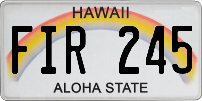 HI license plate FIR245