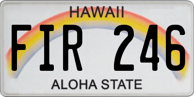 HI license plate FIR246