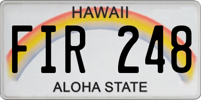 HI license plate FIR248