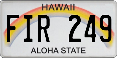 HI license plate FIR249