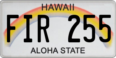 HI license plate FIR255