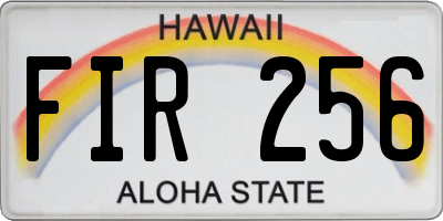 HI license plate FIR256