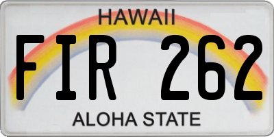 HI license plate FIR262