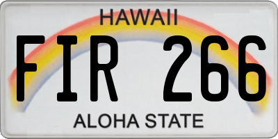 HI license plate FIR266