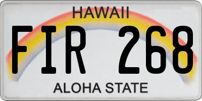 HI license plate FIR268