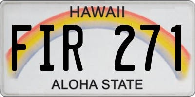 HI license plate FIR271