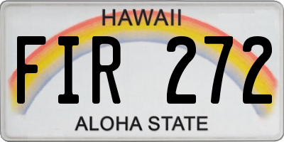 HI license plate FIR272