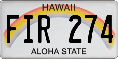 HI license plate FIR274