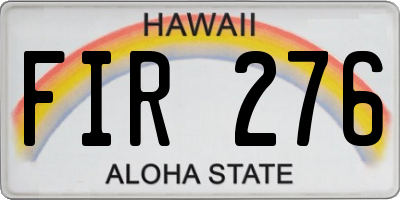 HI license plate FIR276