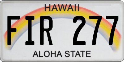 HI license plate FIR277
