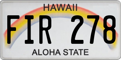 HI license plate FIR278