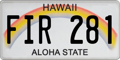 HI license plate FIR281