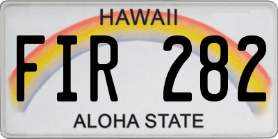 HI license plate FIR282