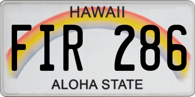 HI license plate FIR286