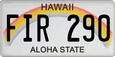 HI license plate FIR290