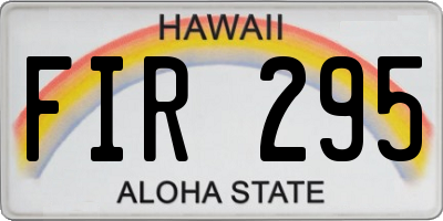 HI license plate FIR295