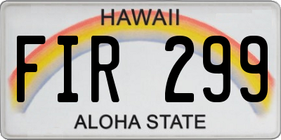 HI license plate FIR299