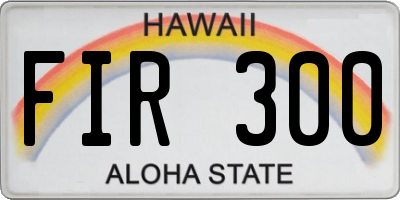 HI license plate FIR300