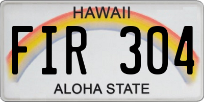 HI license plate FIR304