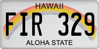 HI license plate FIR329