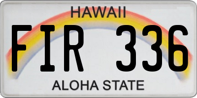 HI license plate FIR336