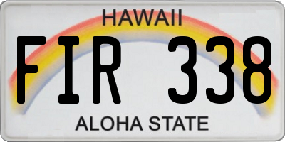 HI license plate FIR338