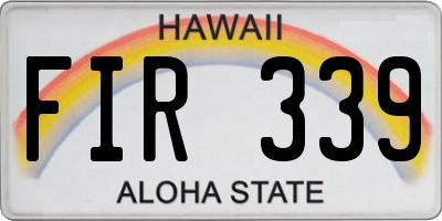 HI license plate FIR339