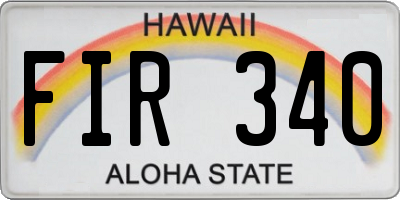 HI license plate FIR340
