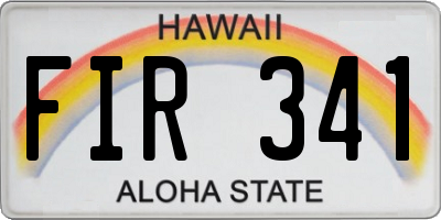 HI license plate FIR341