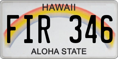 HI license plate FIR346