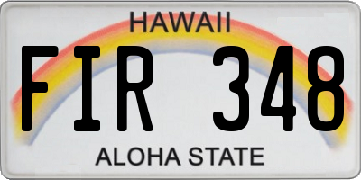 HI license plate FIR348
