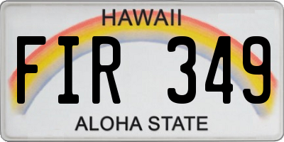 HI license plate FIR349