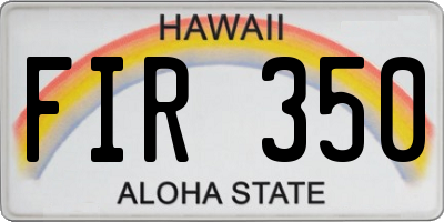 HI license plate FIR350