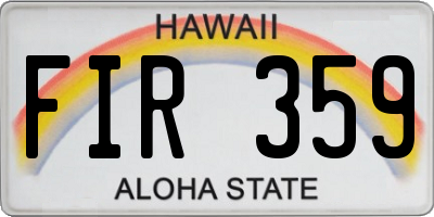 HI license plate FIR359